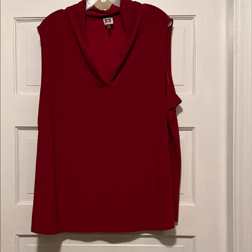 Anne Klein Rich Red Sleeveless Blouse